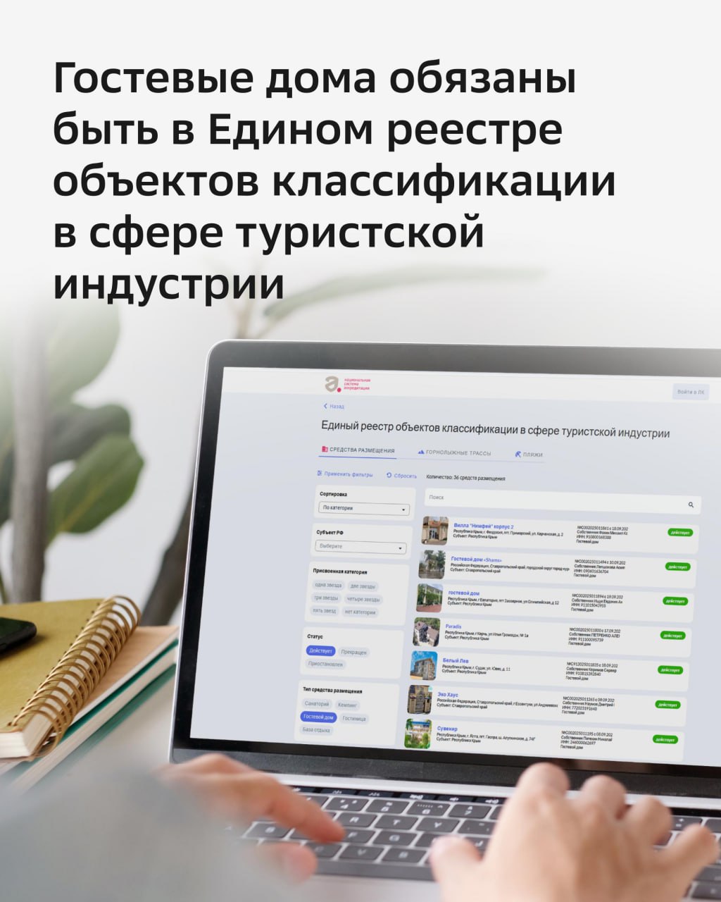 ❗ С 1 января 2026 все гостевые дома должны быть в Едином реестре объектов классификации в сфере туристской индустрии (гостиницы, санатории, базы отдыха, кемпинги) | Сетка — социальная сеть от hh.ru