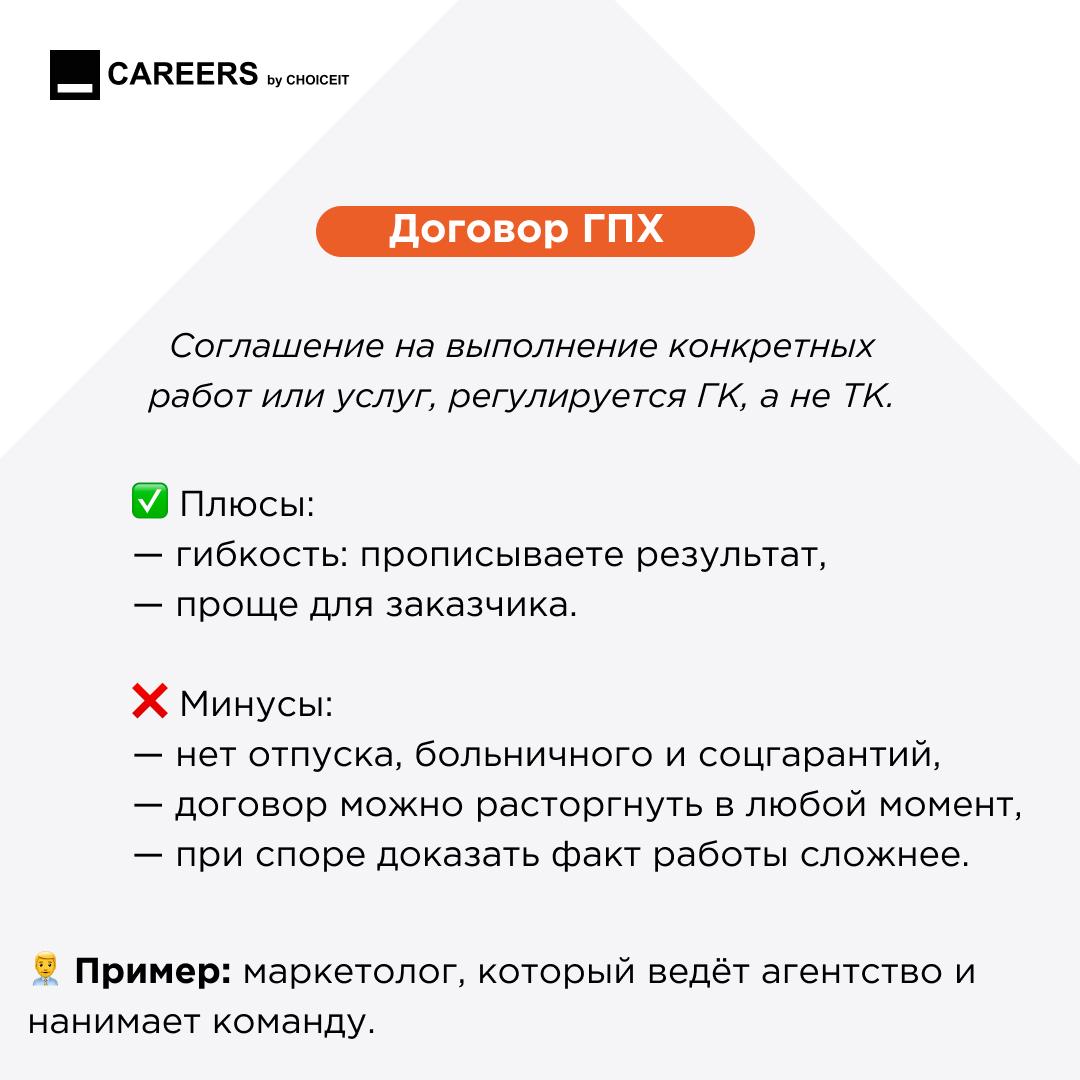 Привет, это CAREERS!
💡 Форматы трудоустройства: что выбрать?
Сегодня работать можно разными способами: по классическому трудовому договору, как самозанятый, оформить ИП или заключать договоры ГПХ | Сетка — социальная сеть от hh.ru