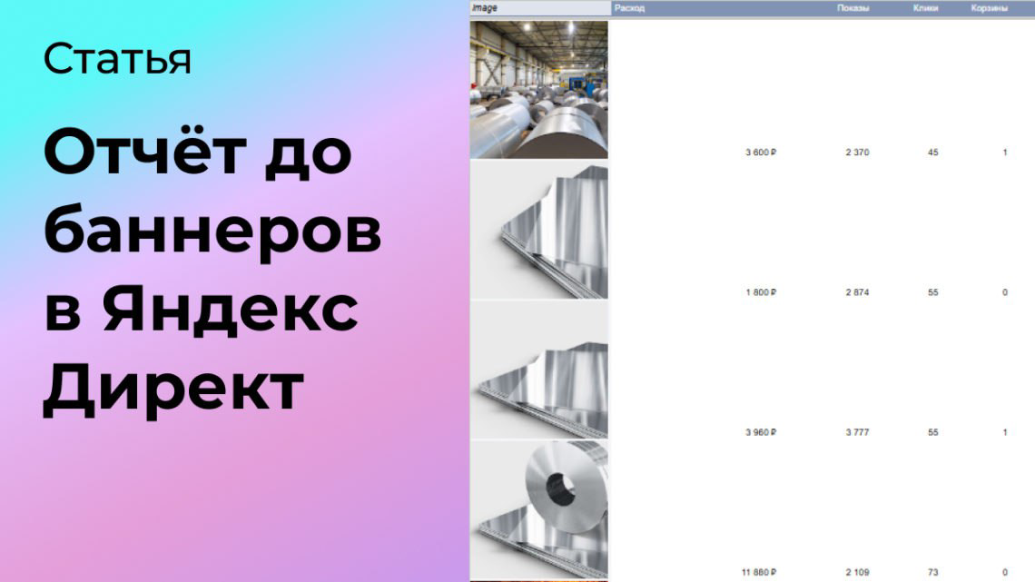 Отчёт до баннеров в Яндекс Директ | Сетка — социальная сеть от hh.ru