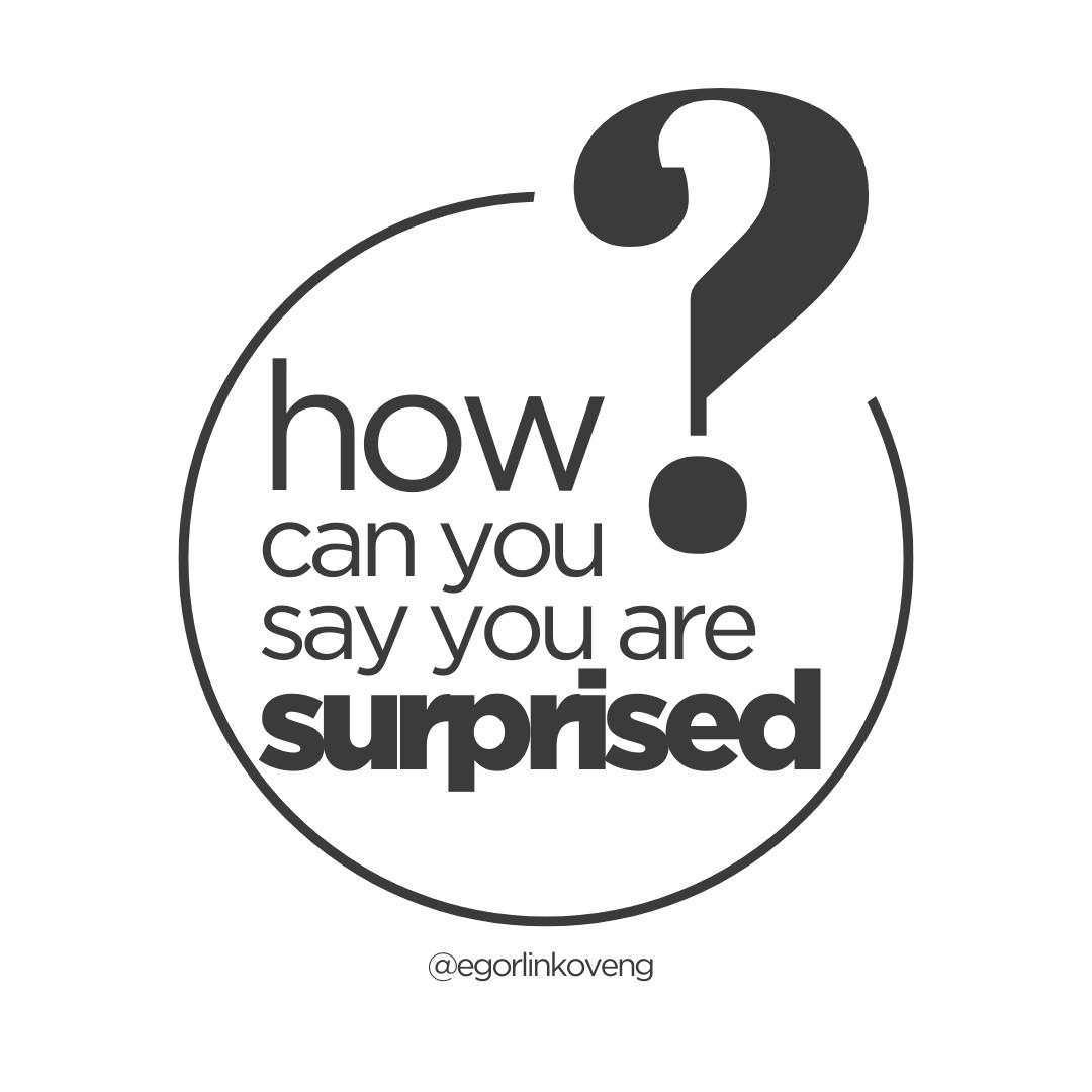 Hi friends! Today I wanna share with you 5 ways to say “I’m surprised” 😱
Привет, друзья! Сегодня разберём – как сказать, что вы удивлены, пятью разными способами! 😧
1️⃣Surprised – the most general ter... | Сетка — социальная сеть от hh.ru
