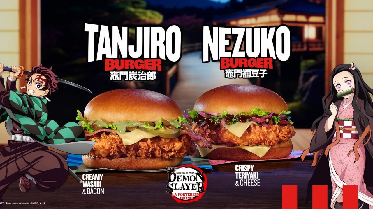#disimon 🍚
Во Франции стартовала коллаборация KFC и «Клинок, рассекающий демонов»
В меню появились два новых бургера «Тандзиро» со сливочным соусом васаби и «Незуко» с соусом терияки | Сетка — социальная сеть от hh.ru