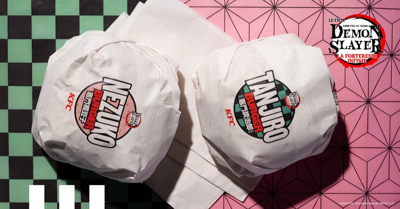 #disimon 🍚
Во Франции стартовала коллаборация KFC и «Клинок, рассекающий демонов»
В меню появились два новых бургера «Тандзиро» со сливочным соусом васаби и «Незуко» с соусом терияки | Сетка — социальная сеть от hh.ru