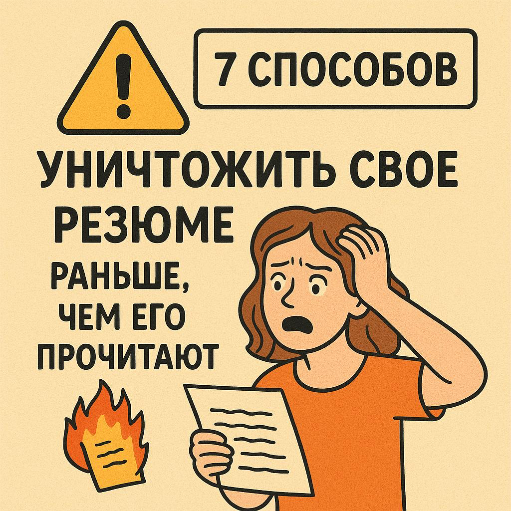 ⚠️ 7 СПОСОБОВ УНИЧТОЖИТЬ СВОЁ РЕЗЮМЕ РАНЬШЕ | Сетка — социальная сеть от hh.ru