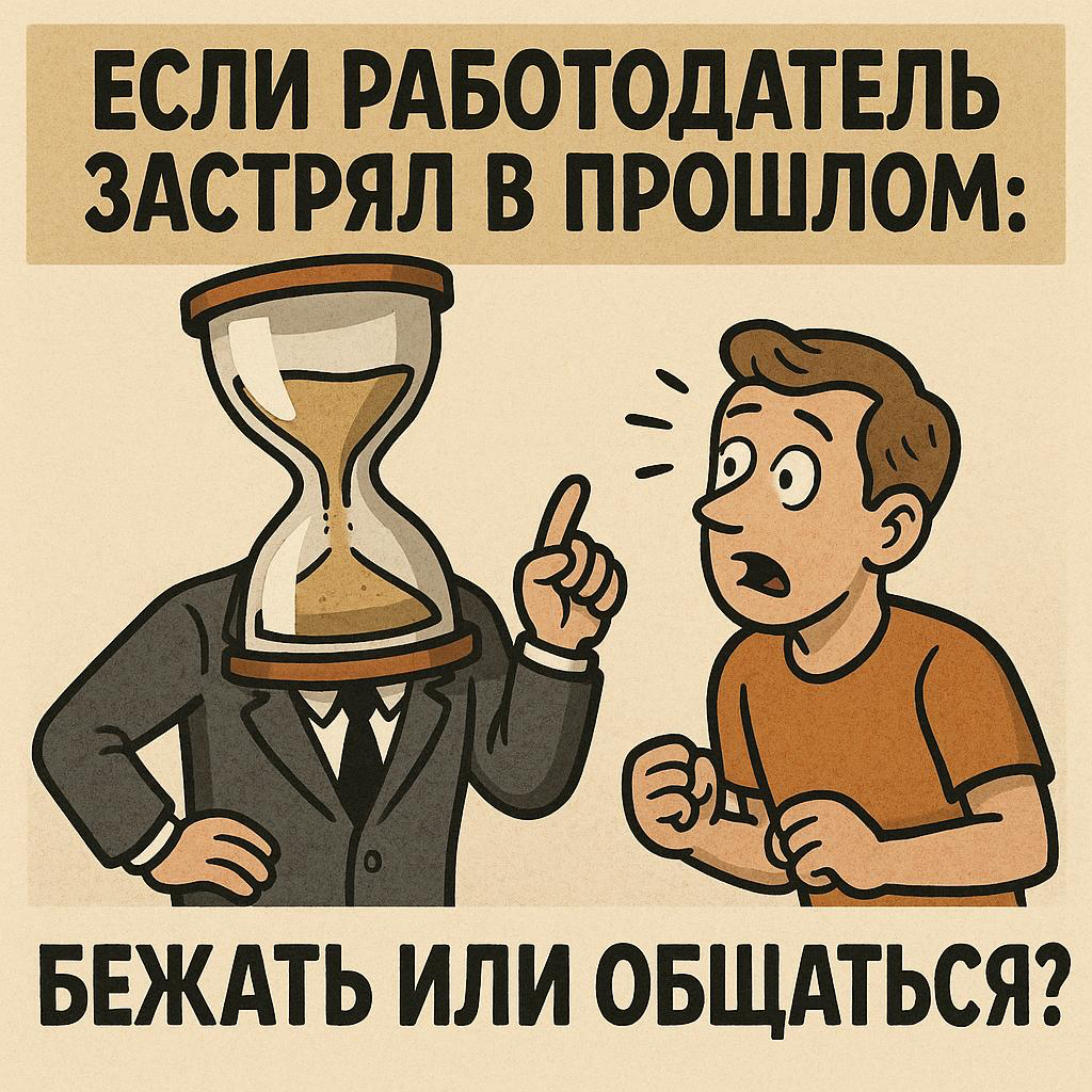⏳ ЕСЛИ РАБОТОДАТЕЛЬ ЗАСТРЯЛ В ПРОШЛОМ: БЕЖАТЬ ИЛИ ОБЩАТЬСЯ? | Сетка — социальная сеть от hh.ru