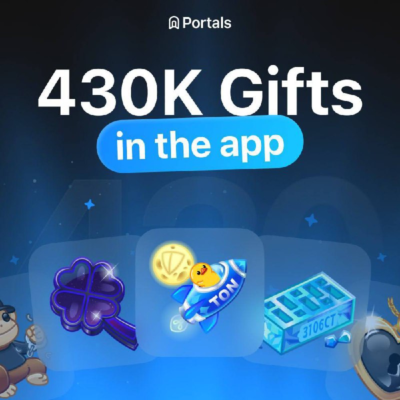 🎁 Portals выходит на новый уровень!
Portals - продолжает держать 50%+ ежедневных объемов торгов и лидирует по количество гифтов:
😇 Portals — 440 064 шт.
💲 Tonnel — 270 374 шт.
🧱 Mrkt — 132 624 шт | Сетка — социальная сеть от hh.ru