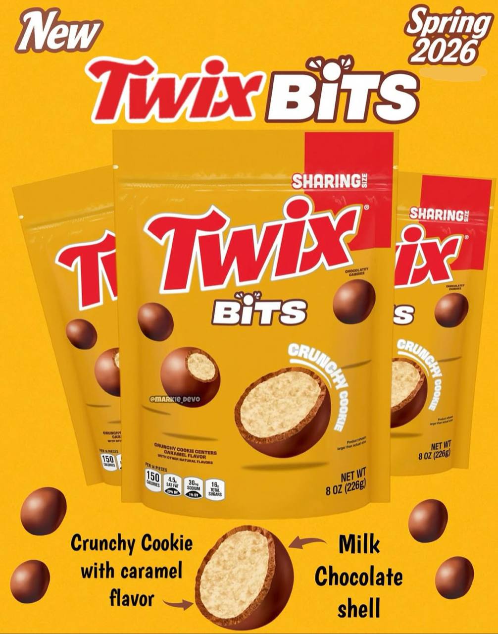 О, у Twix выйдет новинка Bits — это хрустящие шарики с карамельным вкусом в шоколадной глазури. На полках магазинов сене должен появится весной 2026 года.
Ждем у нас🍫 | Сетка — социальная сеть от hh.ru
