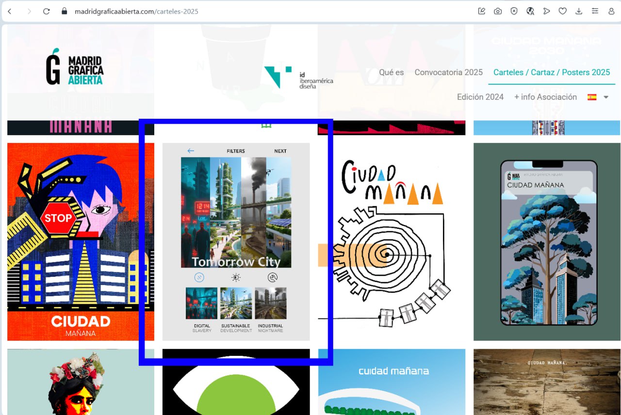 Приятно узнать, что впервые буду выставляться в Испании🤩
Организаторы: городской совет Мадрида при поддержке Форума Мадрида Иберо-американской ассоциации дизайна плакатов | Сетка — социальная сеть от hh.ru