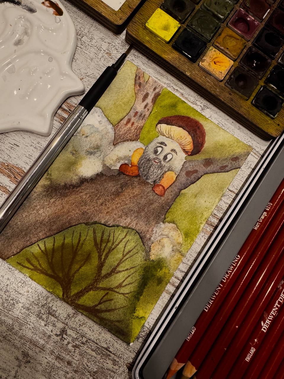 Продолжаю #inktober2025 по списку Ивовый лес
День 4/31 «Грибная дорожка»
Замечали ли вы, что грибы в лесу растут не везде?
Обычно они собираются группами, будто выбирают себе особые места | Сетка — социальная сеть от hh.ru