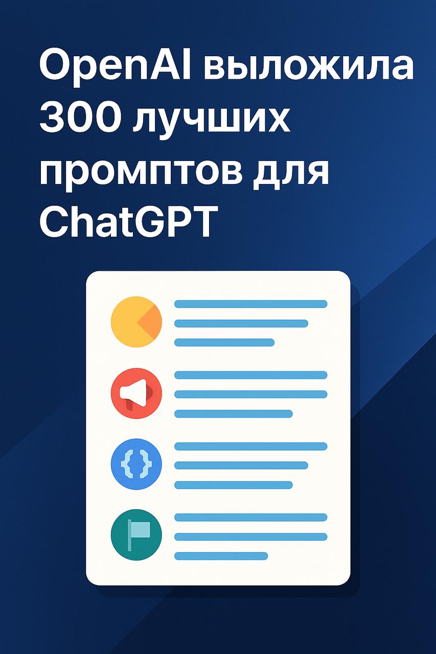 🧠 OpenAI выложила 300 лучших промптов для ChatGPT — готовые шаблоны под любую задачу!
Теперь не нужно ломать голову, как правильно сформулировать запрос — OpenAI собрала официальную библиотеку из 300 ... | Сетка — социальная сеть от hh.ru