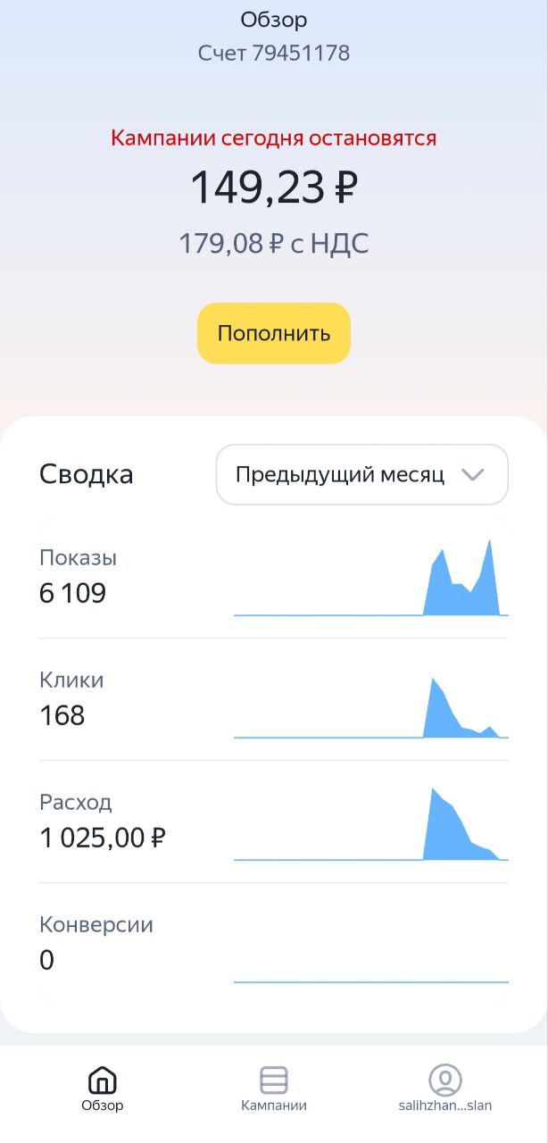 Мой вердикт по рекламе для Wibes
В общем, запустил тестовую рекламу в Яндекс.Директ за 1200 руб. 🤔
Что круто получилось:
🔥 CTR 2 | Сетка — социальная сеть от hh.ru