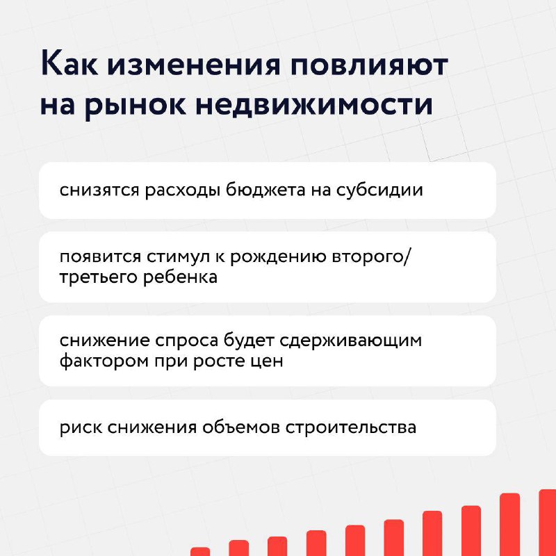 Ставка по семейной ипотеке может вырасти до 12%
Госдума может пересмотреть механизм изменения условий Семейной ипотеки в зависимости от количества детей. Сейчас ставка одинаковая для всех — 6% | Сетка — социальная сеть от hh.ru