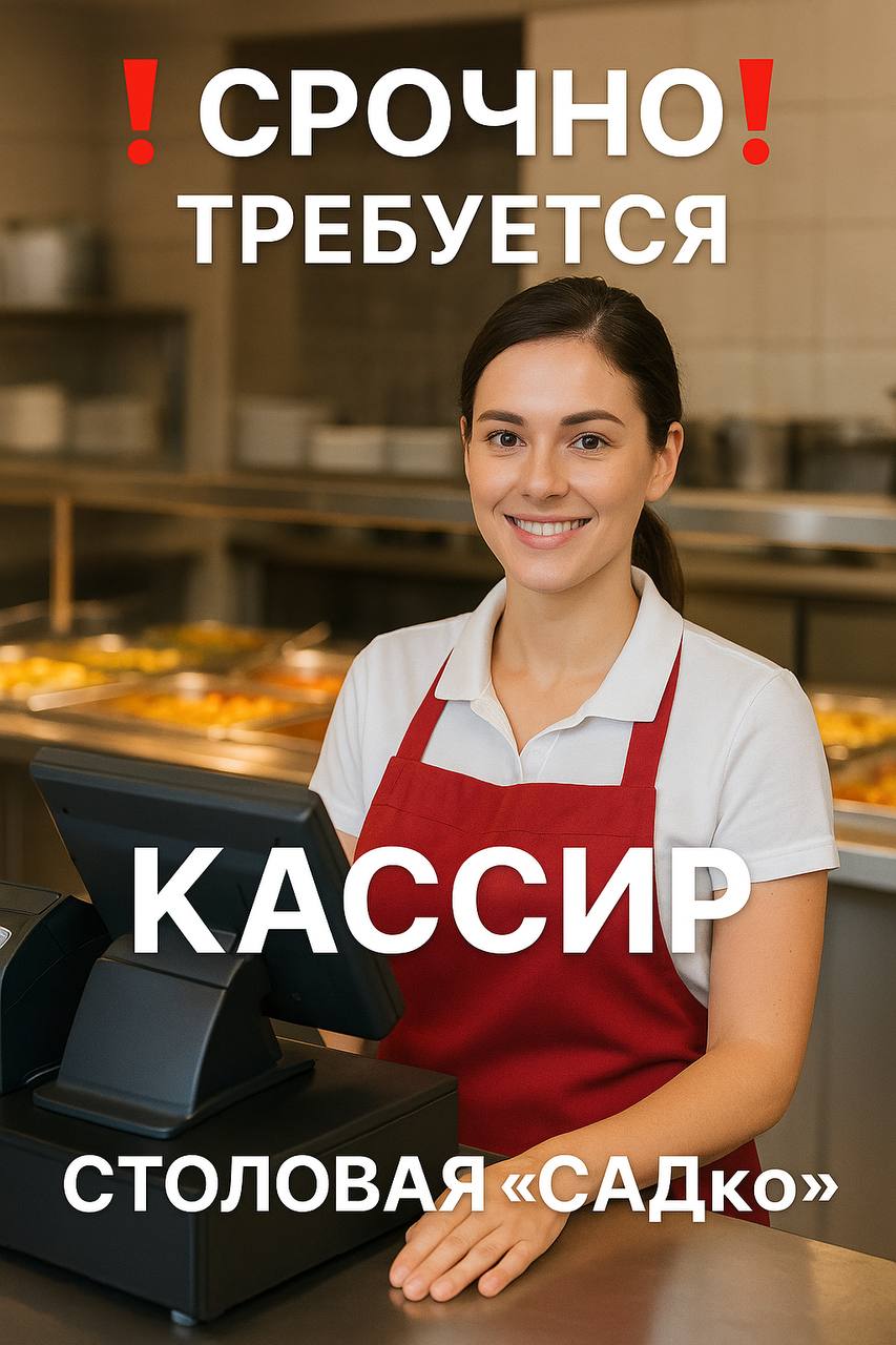 ‼️ СРОЧНО требуется кассир в столовую “САДко” ‼️
📍 Москва, ул. Новоданиловская наб., 4а, БЦ Новоданиловский
🚇 м. Тульская / м | Сетка — социальная сеть от hh.ru