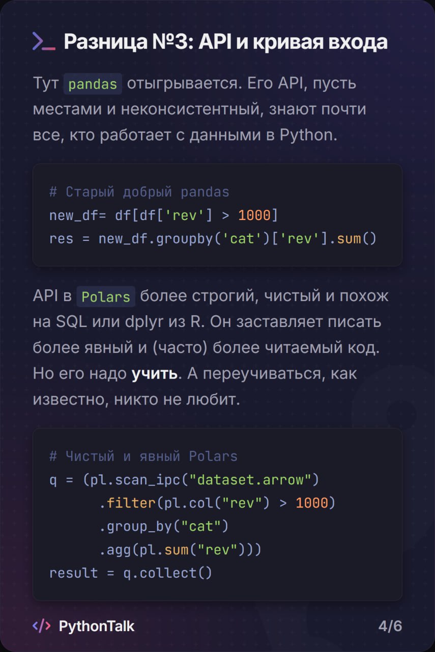 🐼 Pandas vs. Polars 🐻
Хайп-трейн Polars несётся на полной скорости, обещая похоронить под собой старый-добрый Pandas | Сетка — социальная сеть от hh.ru