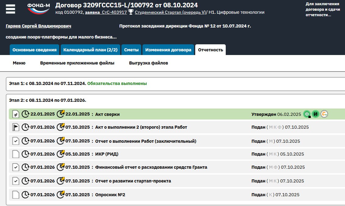 Немного выпал из расписания
Но у меня есть уважительная причина!
Готовился к подаче отчетности по гранту "Студенческий стартап". Год пролетел незаметно, но точно не зря | Сетка — социальная сеть от hh.ru