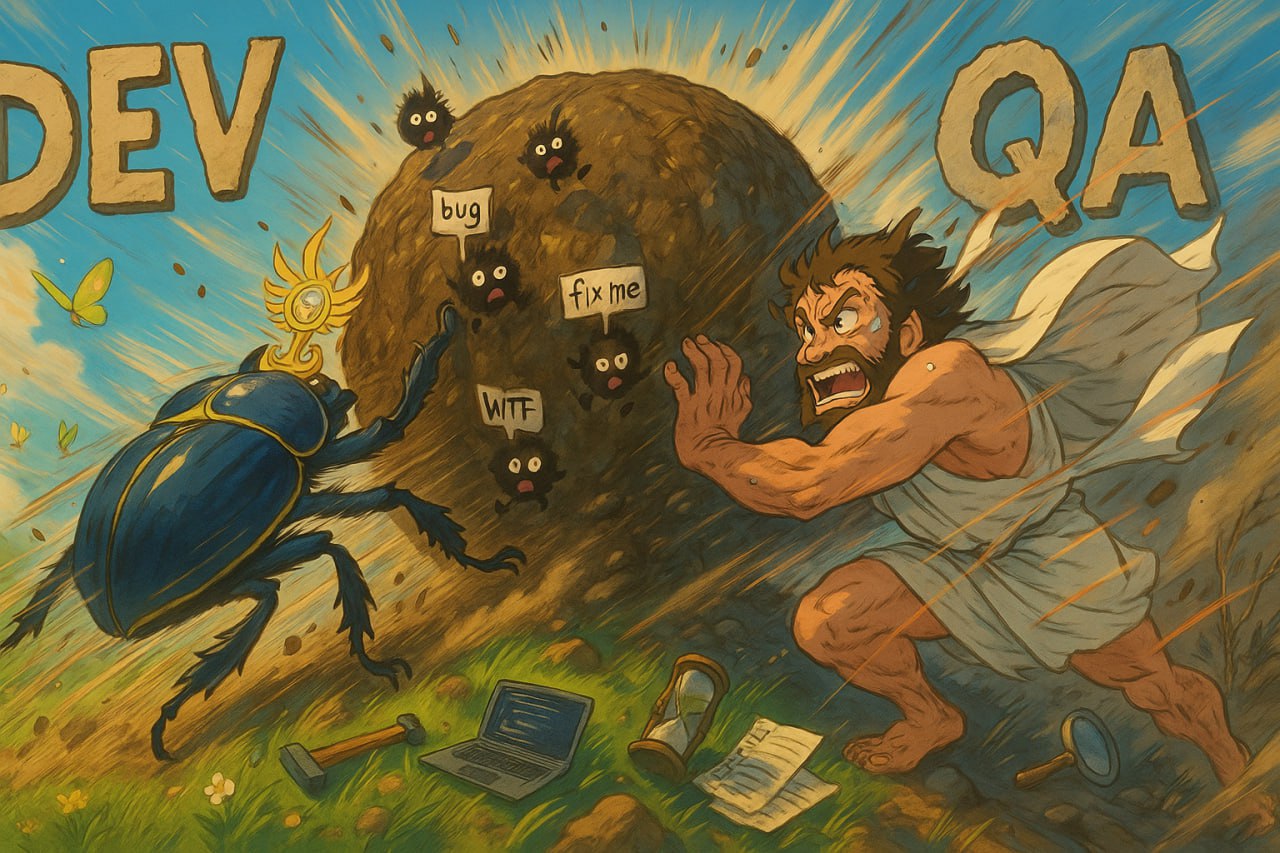 В классической разработке разработчики системно недооценивают QA
— Типа это какие-то люди, которым не хватает навыка писать код, они "всего лишь" проверяют за меня, великого разработчика, как нажимают... | Сетка — социальная сеть от hh.ru