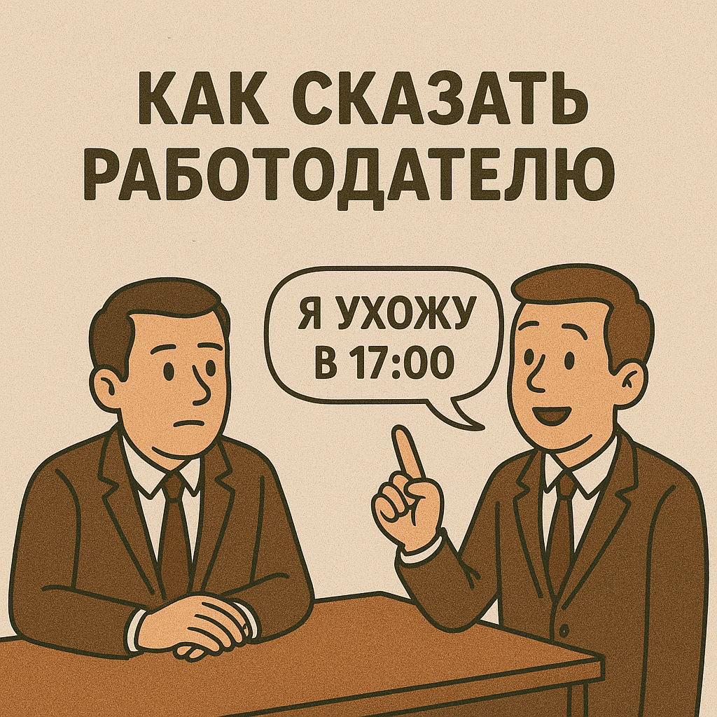 🧩  КАК СКАЗАТЬ РАБОТОДАТЕЛЮ «Я УХОЖУ В 17:00» И НЕ ПРОИГРАТ | Сетка — социальная сеть от hh.ru