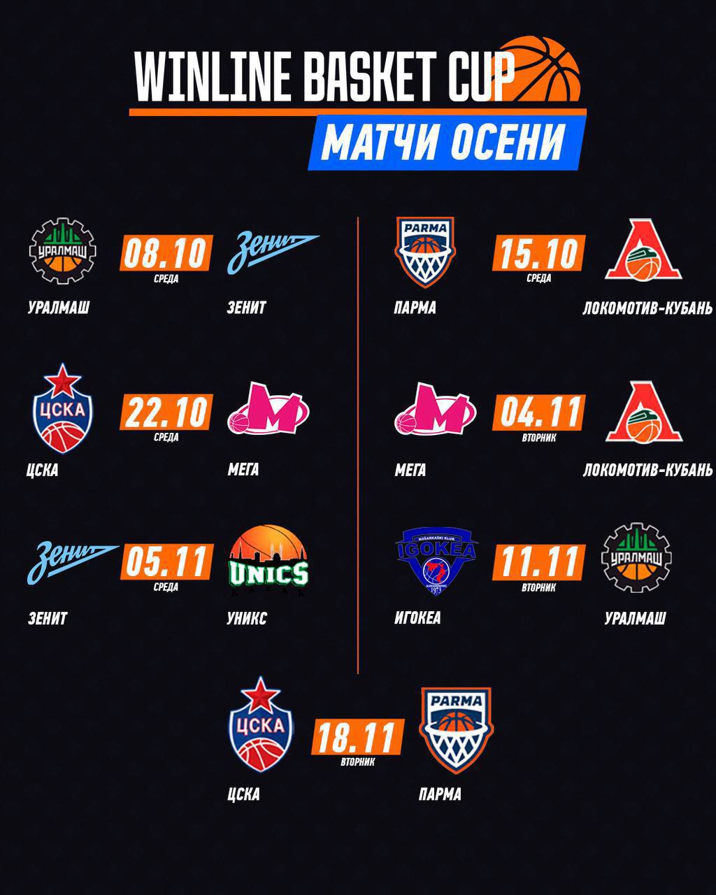 🤯 Беспрецендентные опции Winline в баскете!
Сегодня стартует новый турнир с неймингом БК
Winline Basket Cup — часть сделки с Лигой ВТБ | Сетка — социальная сеть от hh.ru
