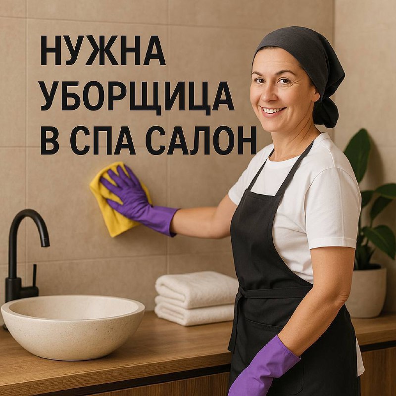 📌 НУЖНА УБОРЩИЦА В СПА-САЛОН
💵 Оплата: 3000₽ за смену
🕒 График: будни с 10:00 до 18:00
Обязанности:
✔ Стирка и сушка полотенец (в машинке)
✔ Мытьё полов
✔ Мытьё посуды (кружки)
✔ Протирка пыли
✔ Уборк... | Сетка — социальная сеть от hh.ru