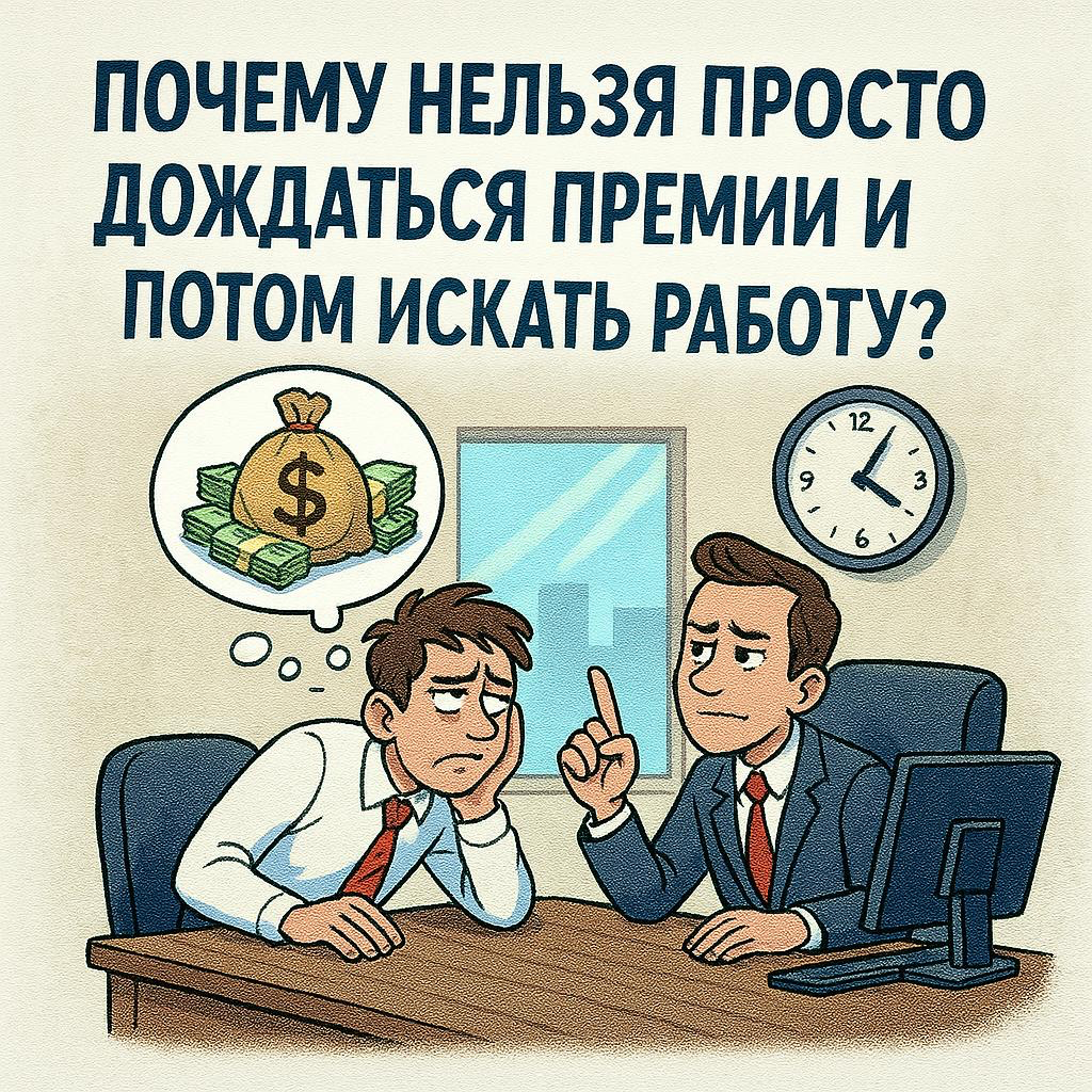 ПОЧЕМУ НЕЛЬЗЯ ПРОСТО ДОЖДАТЬСЯ ПРЕМИИ И ПОТОМ ИСКАТЬ РАБОТУ? | Сетка — социальная сеть от hh.ru