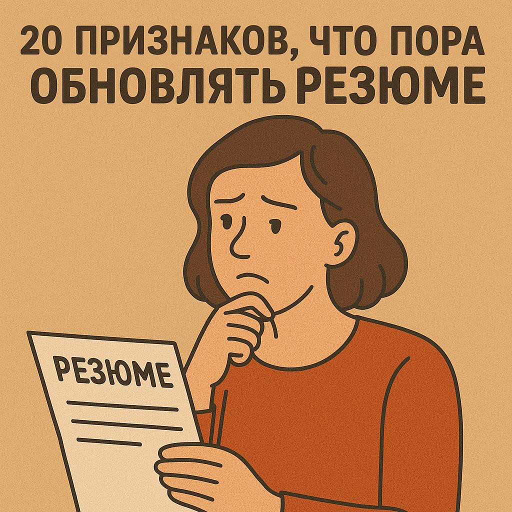📄 20 признаков, что пора обновлять резюме | Сетка — социальная сеть от hh.ru