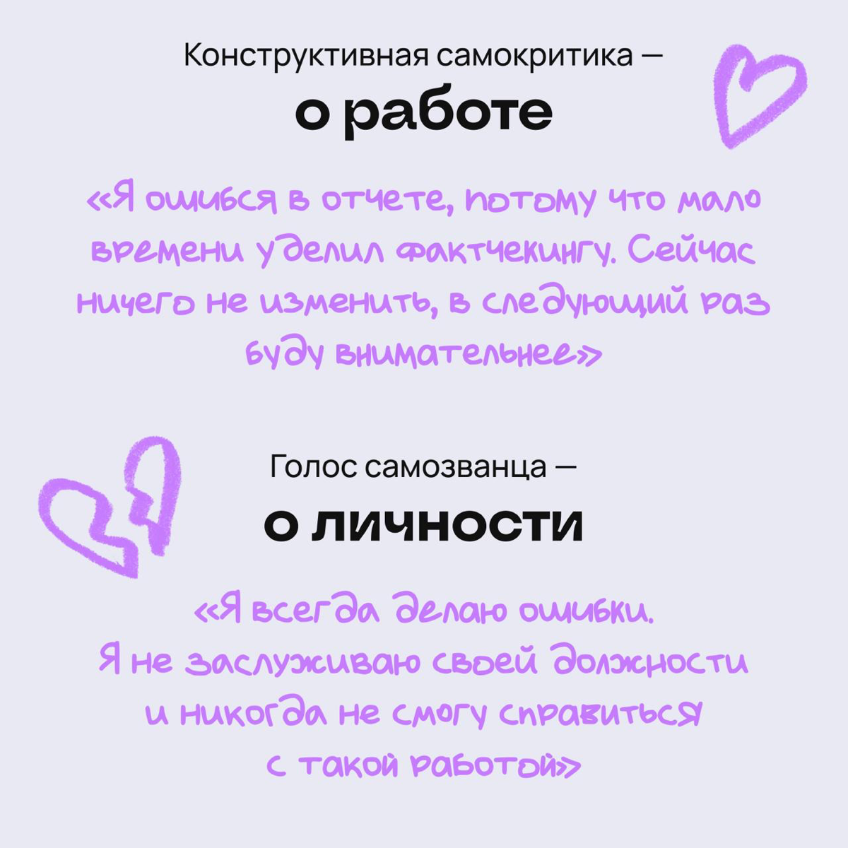 Как отличить конструктивную самокритику от голоса самозванца | Сетка — социальная сеть от hh.ru