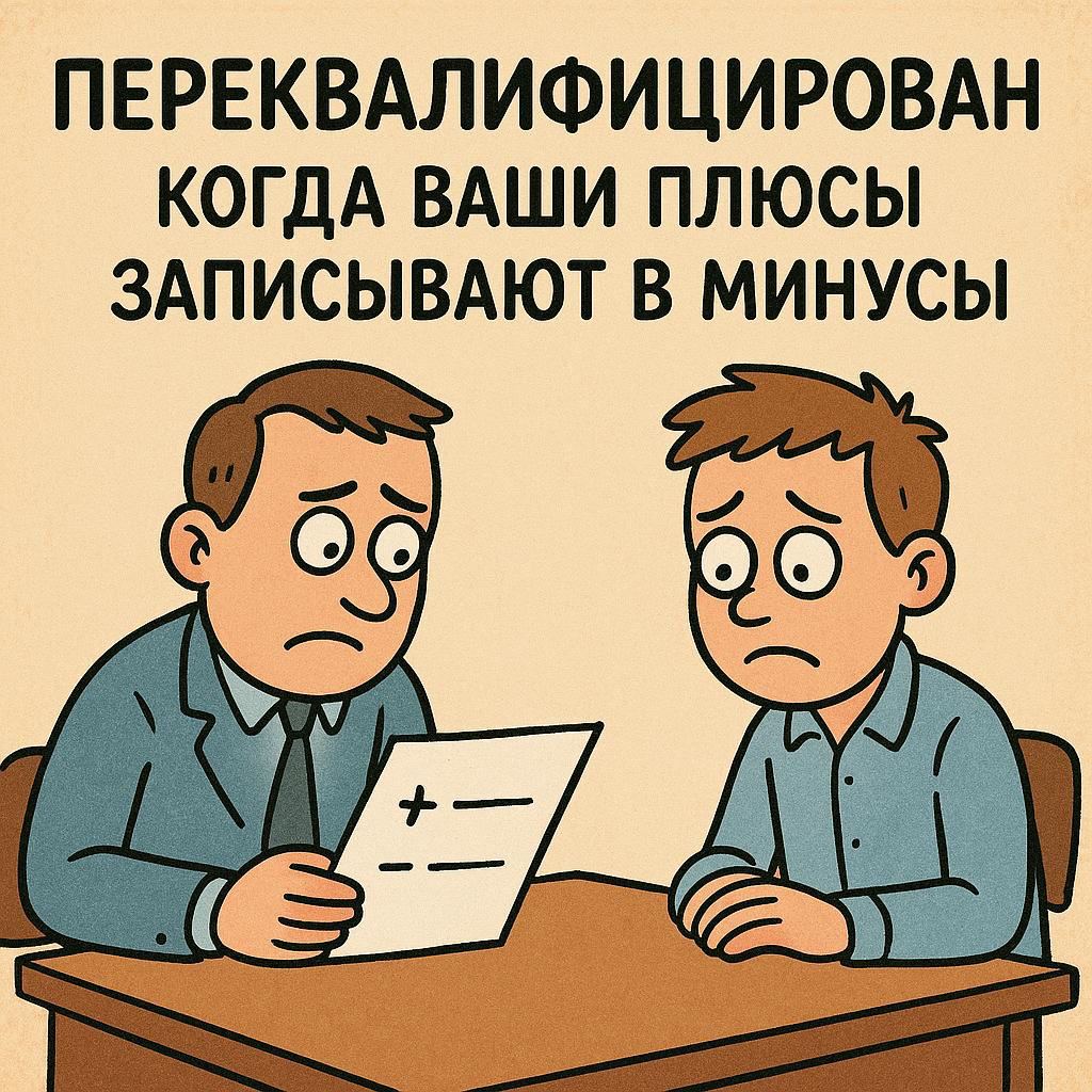 «ПЕРЕКВАЛИФИЦИРОВАН» – КОГДА ВАШИ ПЛЮСЫ ЗАПИСЫВАЮТ В МИНУСЫ | Сетка — социальная сеть от hh.ru