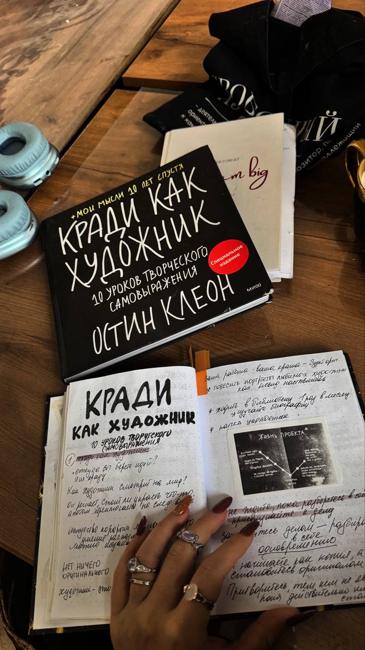 A ЧТО ЕСЛИ .....
Я сделаю все, что написано в книгах Остина Коеона?
Пошла красть как художник.
🧑‍🎨 Интересно, что вырастет из этого семени? Моя личная творческая лаборатория открыта | Сетка — социальная сеть от hh.ru