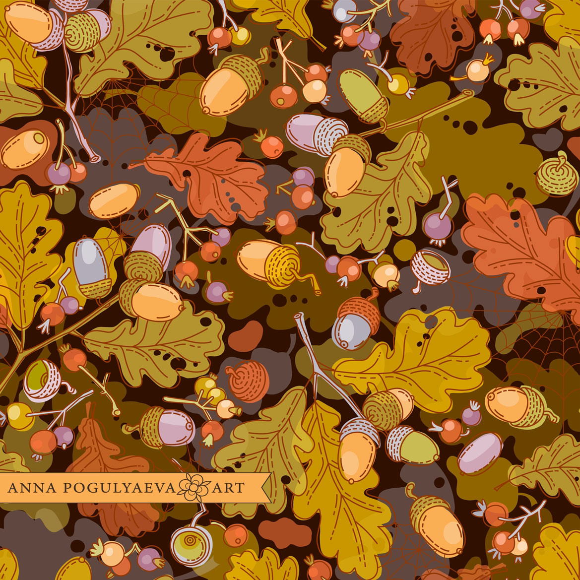 Осень пришла. Бесшовный векторный принт для ткани | Сетка — социальная сеть от hh.ru