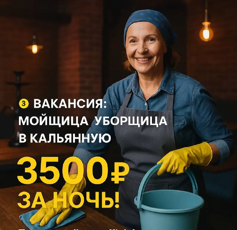 💰 Вакансия: Мойщица / Уборщица в кальянную
📍 Локация: м | Сетка — социальная сеть от hh.ru