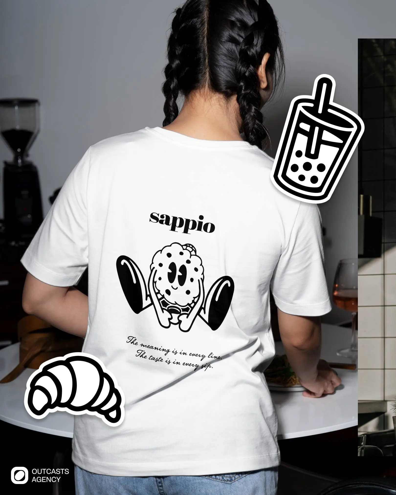 Разработка фирменного стиля для кофейни.
Мы создали цельный визуальный образ для бренда: разработали логотип, фирменные стикеры и мерч, а также дизайн стаканчиков ☕️🍪 | Сетка — социальная сеть от hh.ru