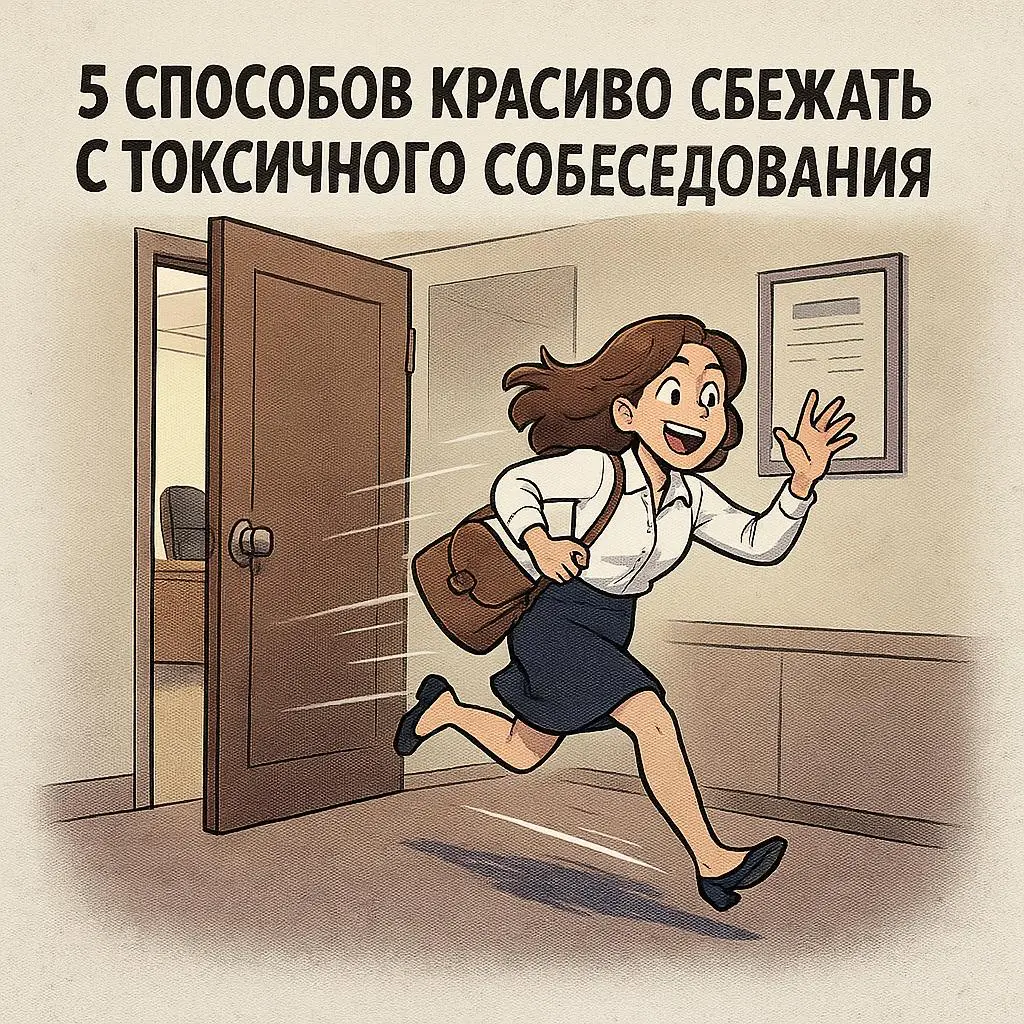 🚪 5 СПОСОБОВ КРАСИВО СБЕЖАТЬ С ТОКСИЧНОГО СОБЕСЕДОВАНИЯ | Сетка — социальная сеть от hh.ru