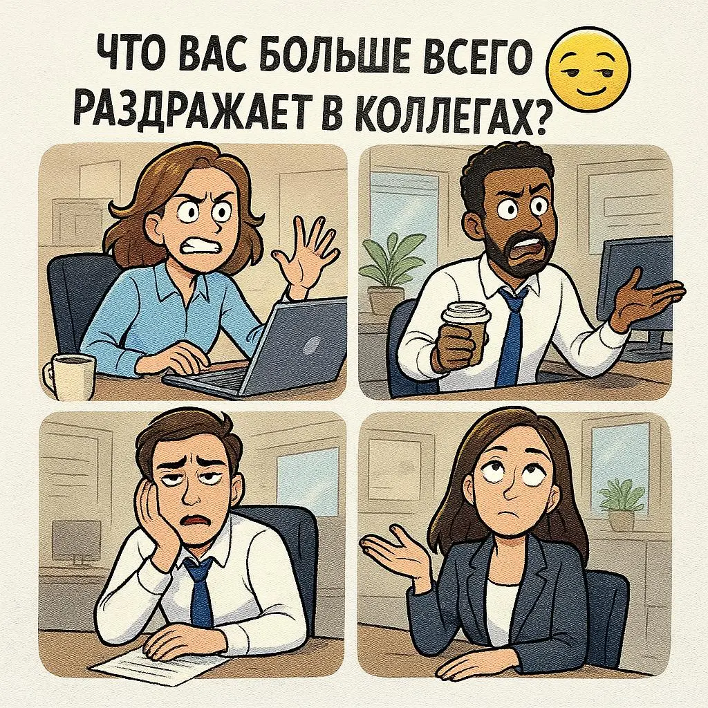 🙃 «ЧТО ВАС БОЛЬШЕ ВСЕГО РАЗДРАЖАЕТ В КОЛЛЕГАХ?» | Сетка — социальная сеть от hh.ru
