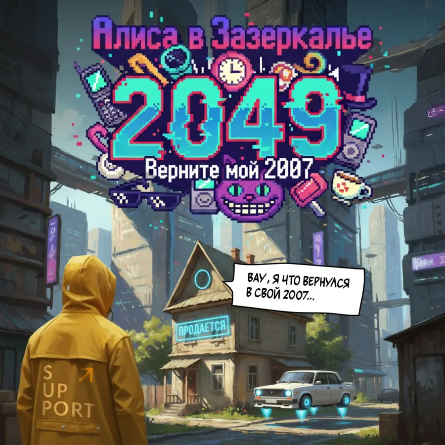 👍 Нейрокомикс от SUPPORT AGENCY: «Верните мой 2007»
В агентстве уверены, что в 2049 все останется на своих местах, хоть и немного изменится: «Жигуль» деда обретет турбо-привод, старая дача в Подмосков... | Сетка — социальная сеть от hh.ru
