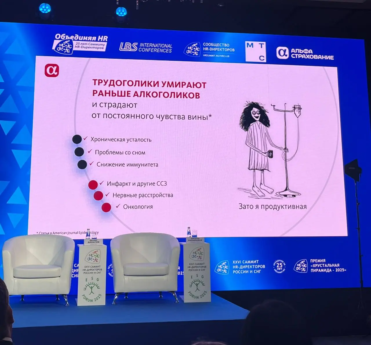 Слайд с сегодняшнего саммита HR Директоров!) так что если в 20.30 вечера пятницы вы все еще работаете, то срочно бросайте и ... ну сами знаете что нужно делать ) Отличных выходных!) #fun | Сетка — социальная сеть от hh.ru
