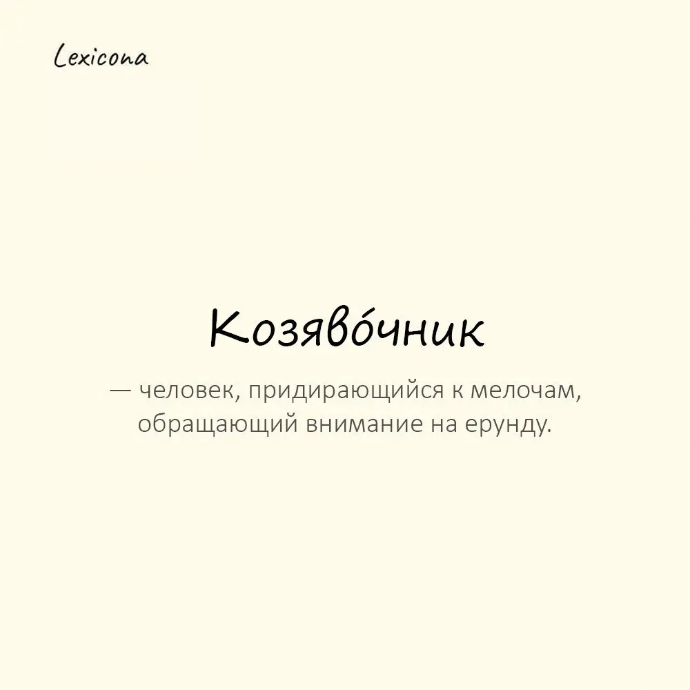 Козявóчник — человек, придирающийся к мелочам, обращающий внимание на ерунду. 🧐
Пример употребления:
Нашёл ошибку в сноске и радуется — типичный козявочник | Сетка — социальная сеть от hh.ru