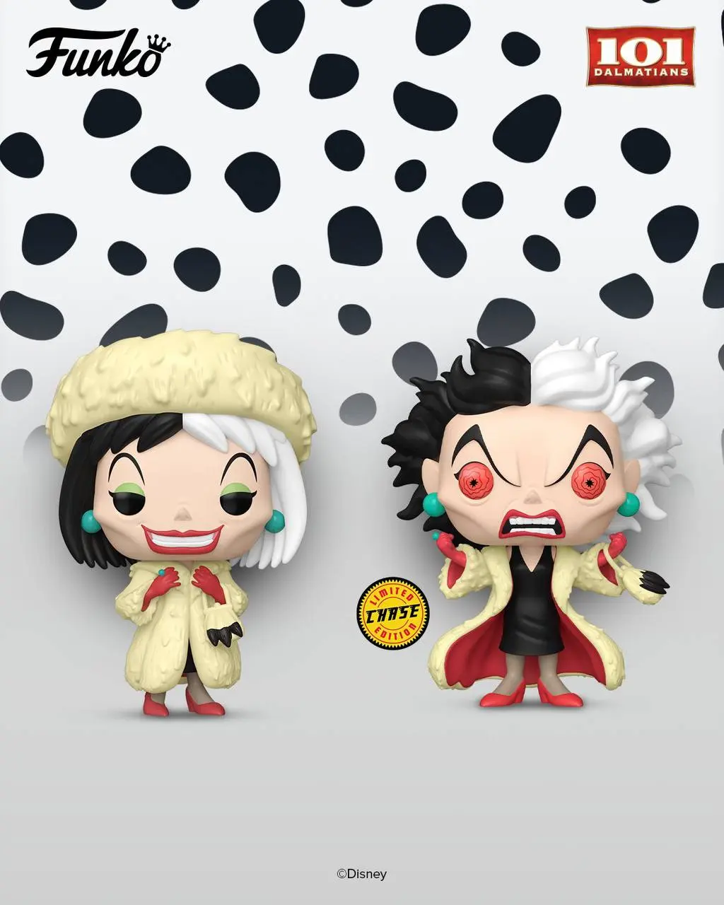 Мило, к 65-летию диснеевского 101 Долматинца Funko Pop дропнул фигурки Круэллы де Виль в бешенстве, с собакенами и с коварным лицом, а также отдельно фигурки долматинцев | Сетка — социальная сеть от hh.ru