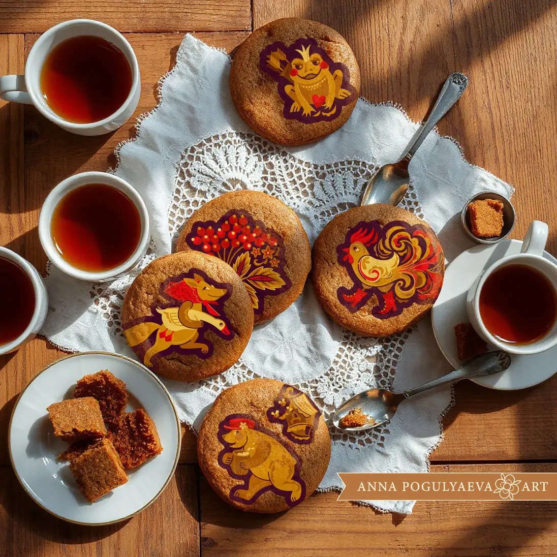 Персонажи в русском орнаменте. Векторная иллюстрация | Сетка — социальная сеть от hh.ru