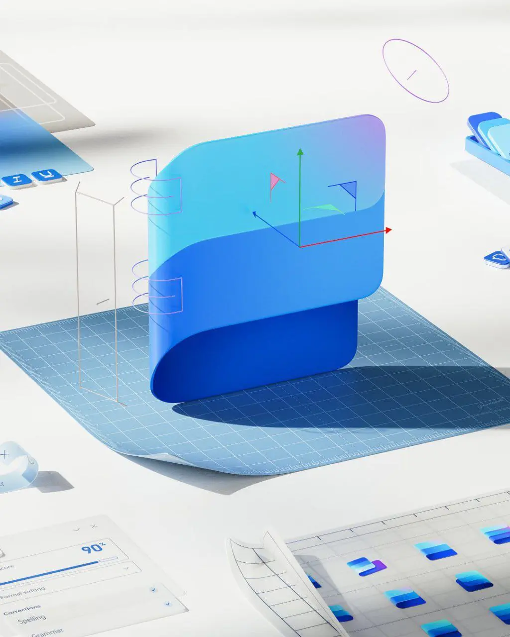 Команда Microsoft Design делится процессом разработки дизайна «офисных» иконок. Приятный стиль с объемом, мягкостью. | Сетка — социальная сеть от hh.ru