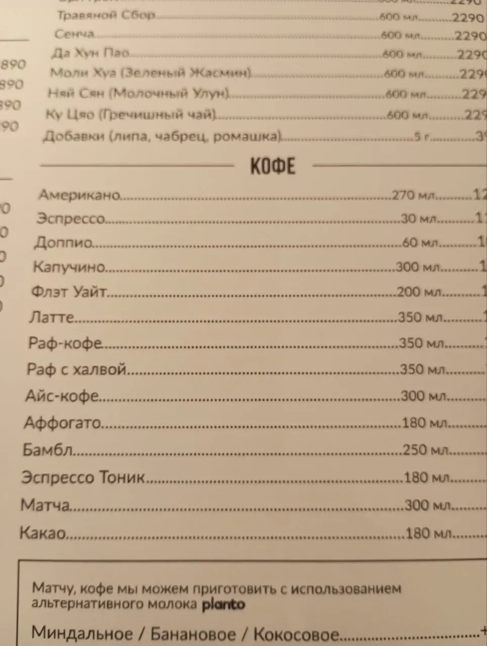 Я не очень слежу за такими вещами, но, кажется, матчу в кофейной части меню (при наличии чайной части) вижу впервые. | Сетка — социальная сеть от hh.ru