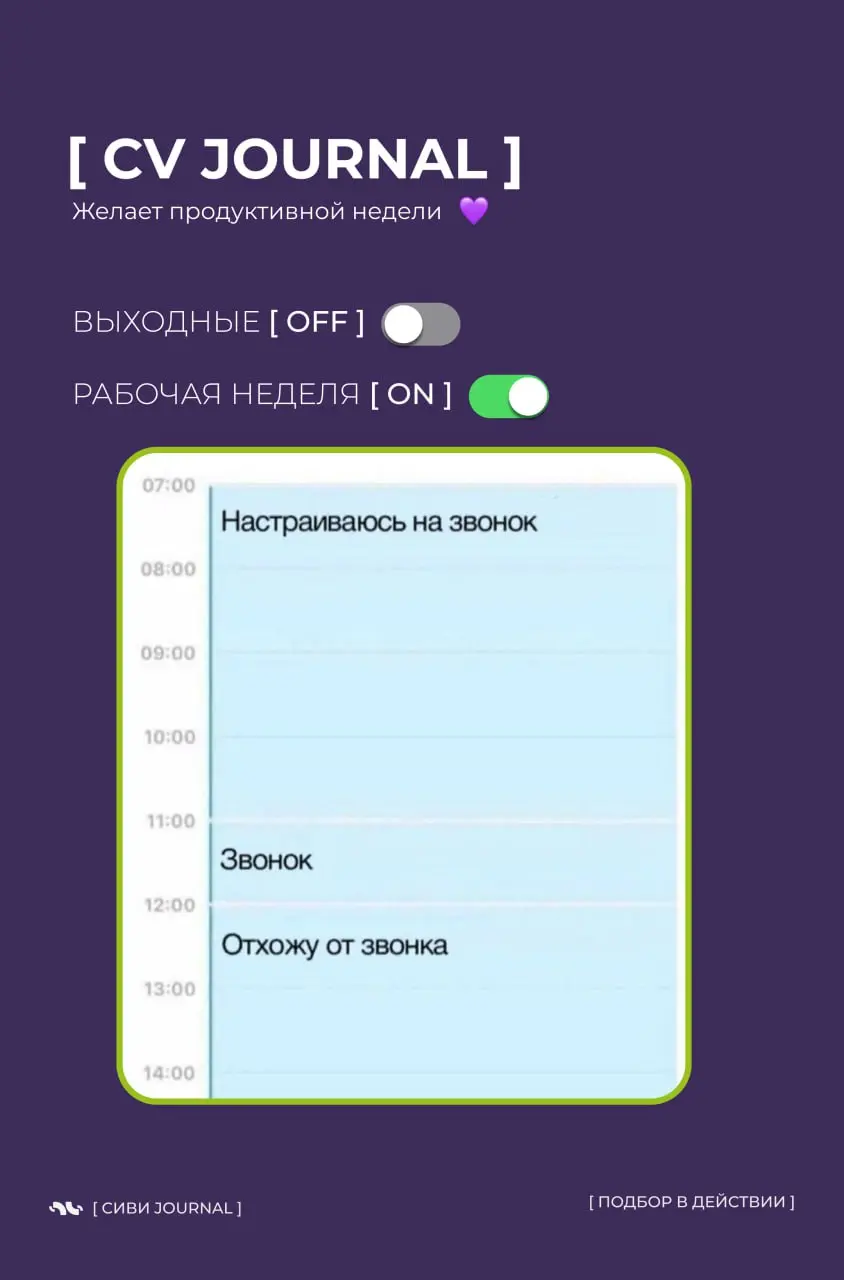 Новая неделя — новые шансы поймать классные возможности♥️
[ Желаем всем отличного понедельника ]✔️✨ | Сетка — социальная сеть от hh.ru
