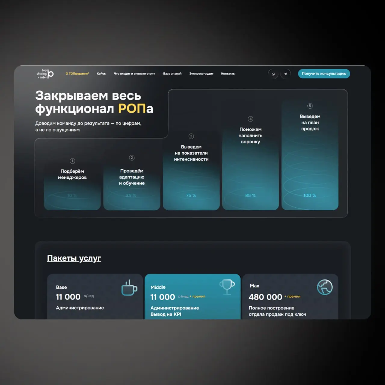 Кейс: разработка сайта TOPsharing.center
Когда мы начали работу над сайтом TOPsharing.center, у заказчика уже была чёткая услуга и сильная команда | Сетка — социальная сеть от hh.ru