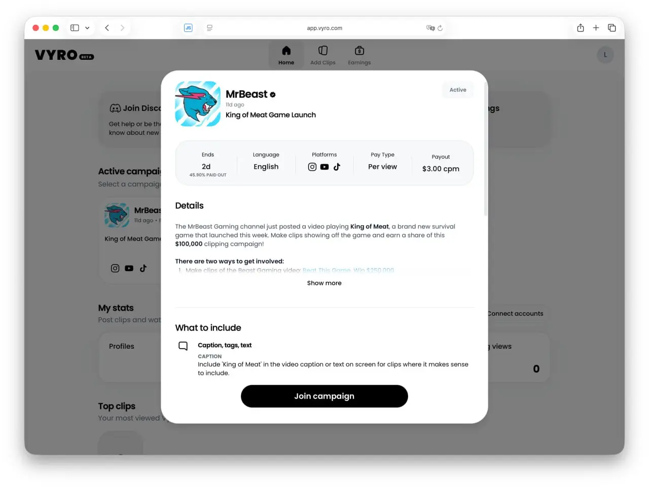 MrBeast запустил сервис Vyro — пользователям предлагают зарабатывать на коротких нарезках из видео блогеров и стримеров. Платить будут сами авторы | Сетка — социальная сеть от hh.ru