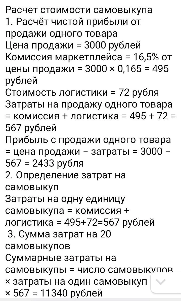 Рассчет самовыкупа | Сетка — социальная сеть от hh.ru