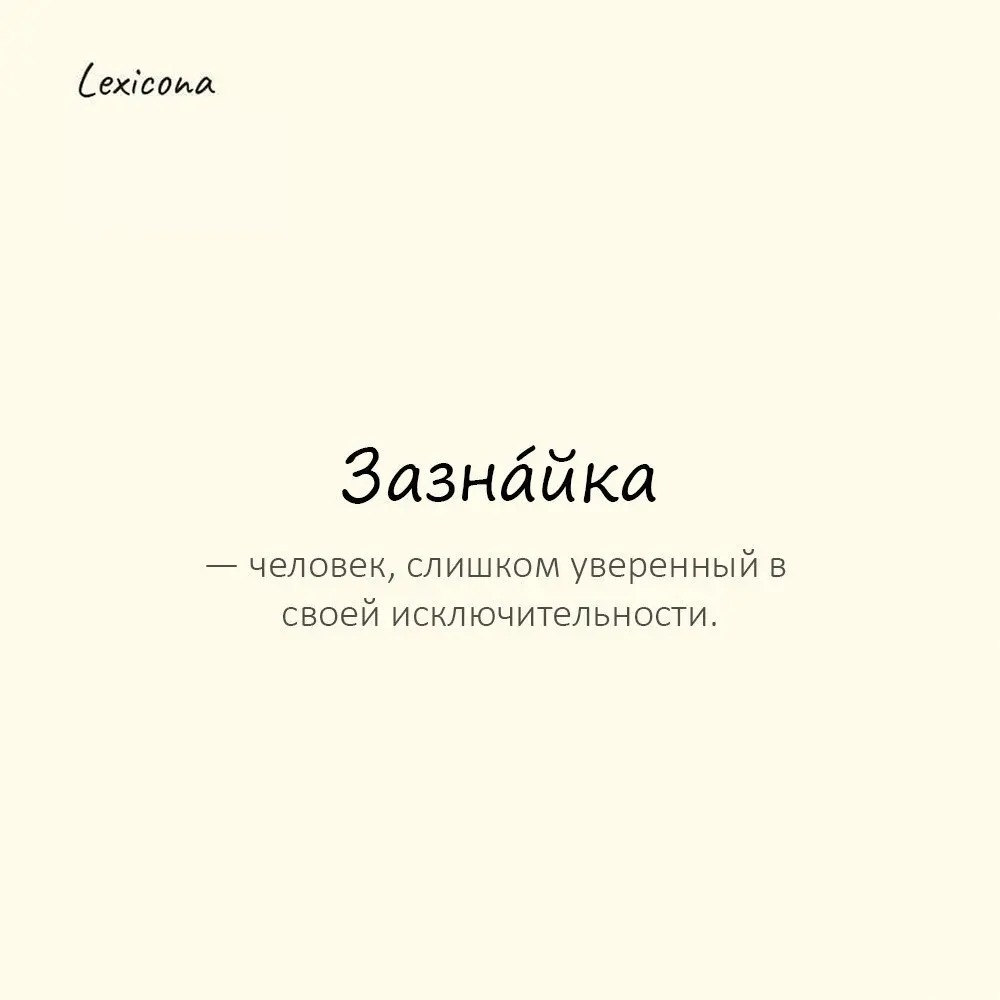 Зазнáйка — человек, слишком уверенный в своей исключительности. 😎
Пример употребления:
После первой премии стал зазнайкой | Сетка — социальная сеть от hh.ru