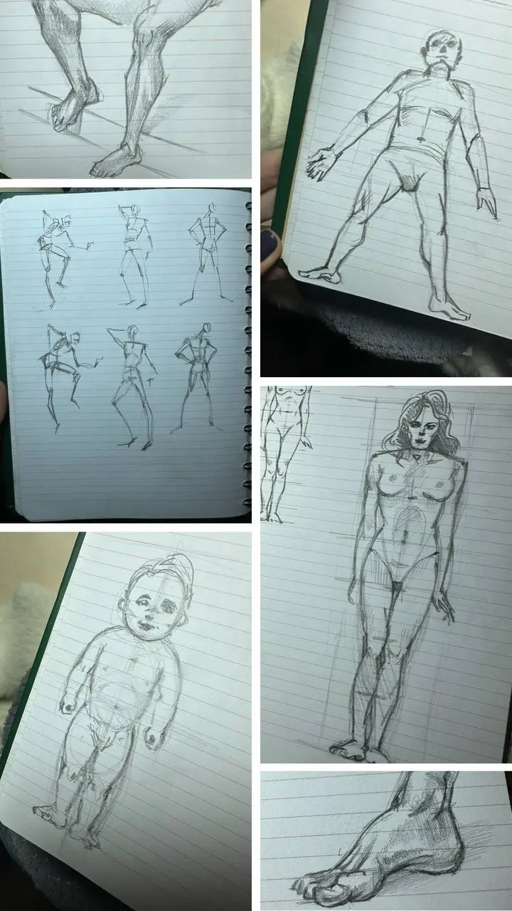 🩰 Старые анатомические наброски
Недавно нашла свои старые зарисовки анатомии. Листы, исписанные движением — мышцы, суставы, изгибы тела, позы в разных ритмах и состояниях | Сетка — социальная сеть от hh.ru