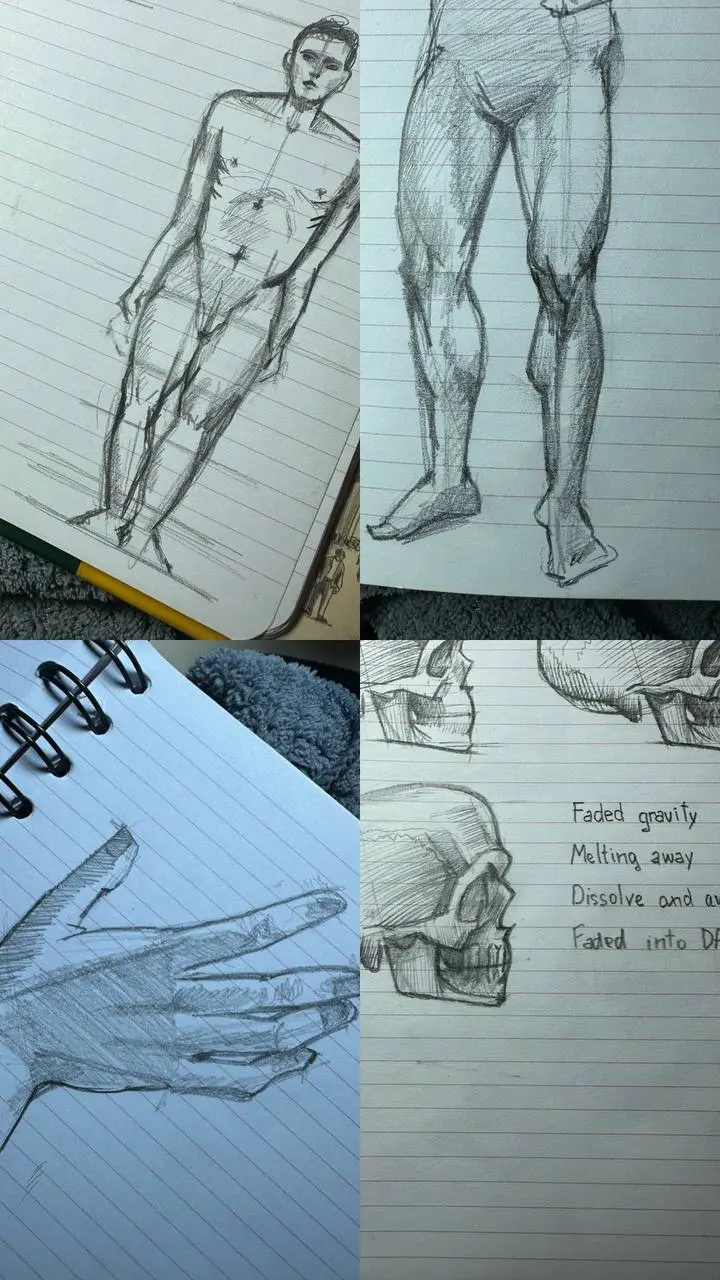 🩰 Старые анатомические наброски
Недавно нашла свои старые зарисовки анатомии. Листы, исписанные движением — мышцы, суставы, изгибы тела, позы в разных ритмах и состояниях | Сетка — социальная сеть от hh.ru