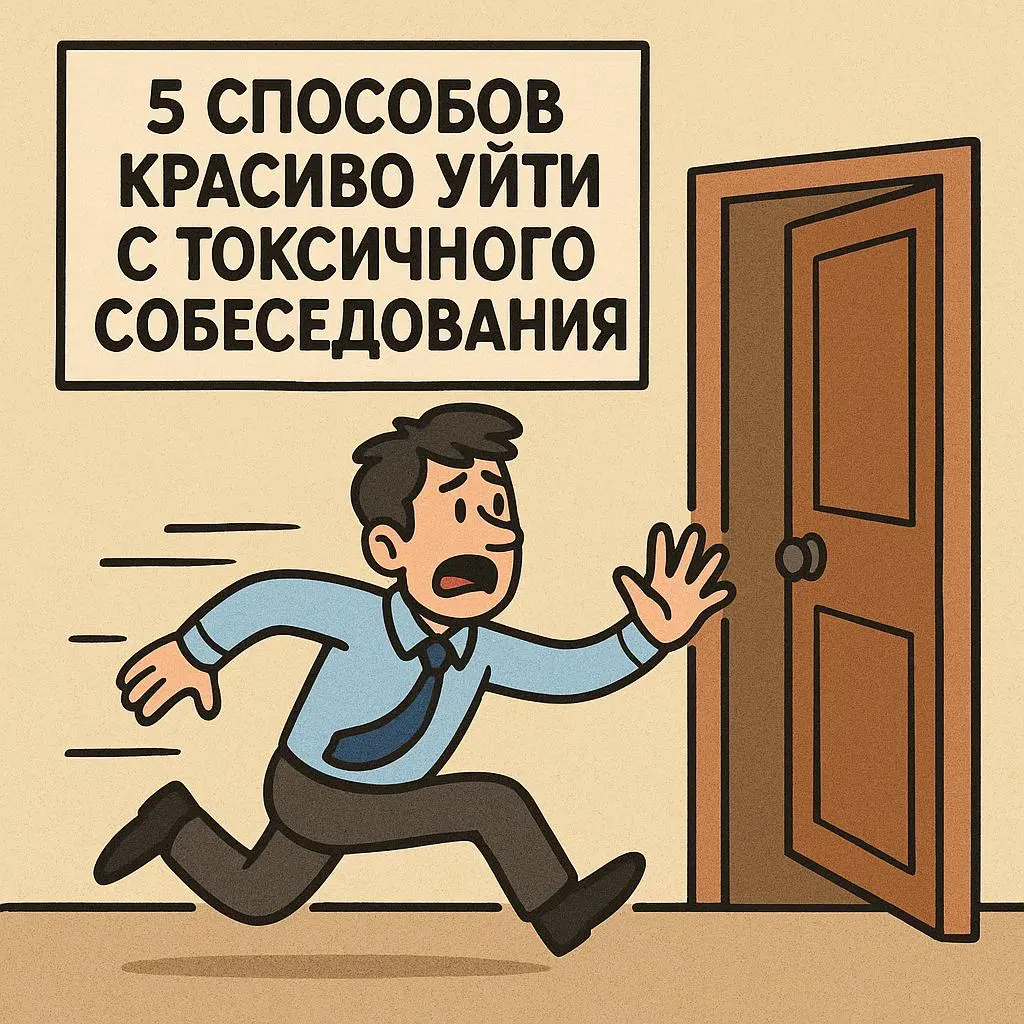 🚪 5 СПОСОБОВ КРАСИВО СБЕЖАТЬ С ТОКСИЧНОГО СОБЕСЕДОВАНИЯ | Сетка — социальная сеть от hh.ru