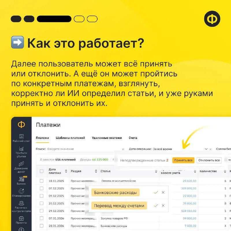 Разносите платежи через ИИ в сервисе «Финансист»
Одна из самых трудоёмких задач в управленческом учёте — разнесение платежей. Без этого невозможно оценить эффективность отдельных статей | Сетка — социальная сеть от hh.ru