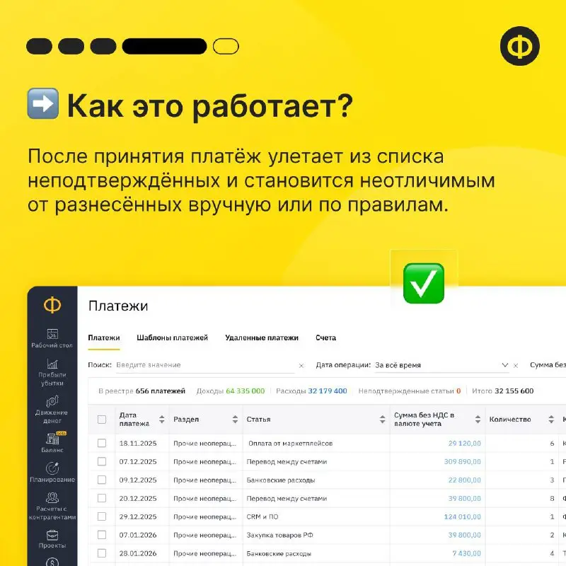 Разносите платежи через ИИ в сервисе «Финансист»
Одна из самых трудоёмких задач в управленческом учёте — разнесение платежей. Без этого невозможно оценить эффективность отдельных статей | Сетка — социальная сеть от hh.ru