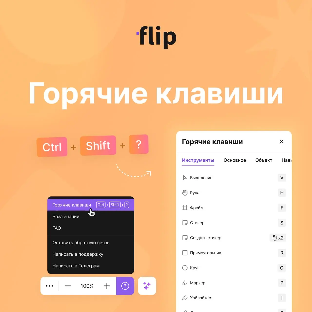🆕 Горячие клавиши
Развелось у нас много разных быстрых комбинаций, которые помогут ускорить работу, поэтому решили собрать их все в одну панель-подсказку, которую можно вызвать сочетанием Ctrl+Shift+? | Сетка — социальная сеть от hh.ru